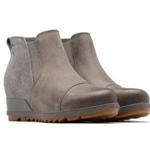 SOREL Women's Evie Pull-On leather booties in Quarry size 6.5